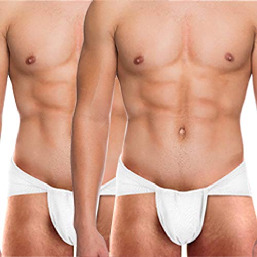 BhondubagusMen Cotton Gym Langot_White_Pack of 2