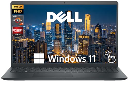 Image of Dell Inspiron Laptop, 15.6 inch FHD Touchscreen Business Laptop Computer, 64GB RAM 2TB SSD, 8-Core AMD Ryzen 7 7730U (Up to 4.5 Ghz), Windows 11, Numeric Keypad, HDMI, Black