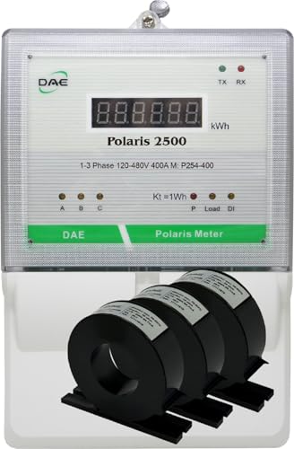 DAE P254-400-S KIT, UL kWh Smart Submeter, 3 Phase, 400A, 120-480V, 3 Solid Core CTs (Inner Dia 1.38"), RS485