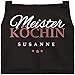 SpecialMe® Kochschürze Küchenschürze Damen Meisterköchin personalisierte Schürze für Frauen mit Namen Baumwolle Damen schwarz unisize