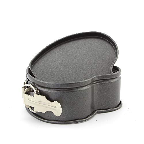 Ealek 2 Pack Heart Springform Pan, 4 Inches Heart Shape Mini Bakeware Cake Pan Non-Stick Cheesecake Pan Mould With Drop Bottom Bake Tools 4.5 X 4.2 Inch #TOP3