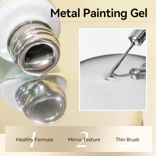 Mizhse Metallic Gel Liner Nail Art 4 colores miniatura 3