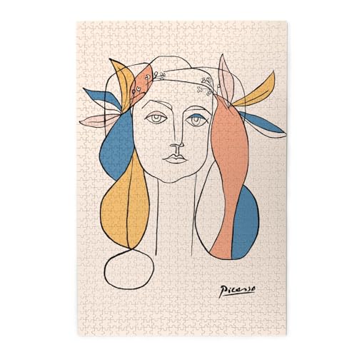 Pablo Picassoパブロ・ピカソ 《ピカソ ポスト カード 額》 木製 パズル 娯楽 知育玩具 ストレス軽減 ジグソーパズル 減圧 装飾 室内装飾 壁飾り 誕生日プレゼント 子供 大人 1000pcs