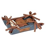 THUN - Set 3 canovacci con cestino in tessuto Acqua e Farina - Tessuto,canovaccio/Geschirr...