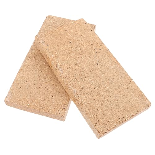 Uonlytech 2 ladrillos refractarios para chimenea: Ladrillos refractarios para leña - Tamaño 9' x 4,5' x 0,8&; - Bloques de arcilla resistentes a altas temperaturas para estufas de leña