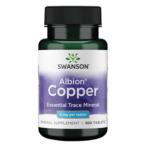 Swanson Copper Chelate Mineral Supplement for Adults Seeking Antioxidant, Immune, and Red Blood Cell Support - 2 mg (300 Tablets)
