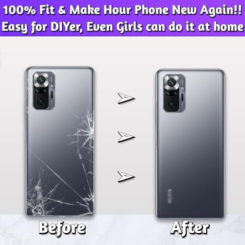 LUVSS Back Glass Cover Replacement Compitable for Xiaomi Redmi Note 10 Pro Rear Cover + Repair Manual DIY Tools Kit (Blue) - Image 3