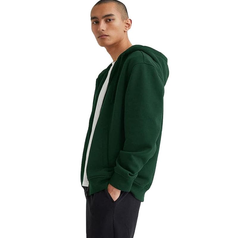 Image of Koverify Plain Chain Hooded Zipper Jacket for Men
