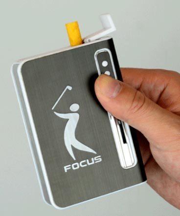 Stylish 10 pack Automatic Loading Cigarette Case Dispenser With Built in Torch Lighter (BLACK COLOR)- (GD-1329 , FREE CAR sticky pad for Phone PDA MP3 MP4)