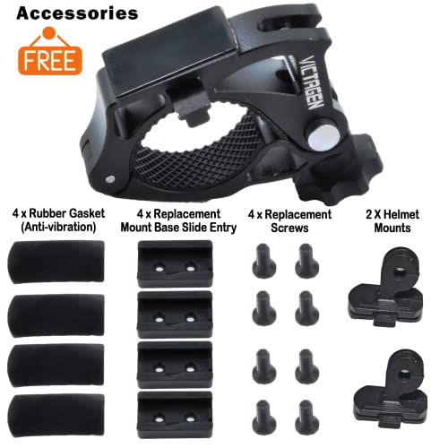 Replacement Bike Mount for Bike Light, Bike Lights Aluminum Mount, Universal Bike Headlight Bracket, Bicycle Light Holder, Easy to Install Without Tools, for 22-33 Handlebar (2 Pack) - Thumbnail 4