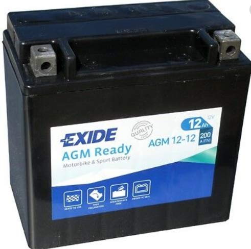 Batería AGM Exide AGM12-12 de 12V 12Ah para arranque de motocicletas