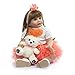 HIJIN 60Cm Reborn Bambole, Cute Princess Realistico Morbido Silicone Newborn Bambola Realistica A Mano, per I Figli di Regalo di Compleanno I Bambini per I Bambini Giocattoli