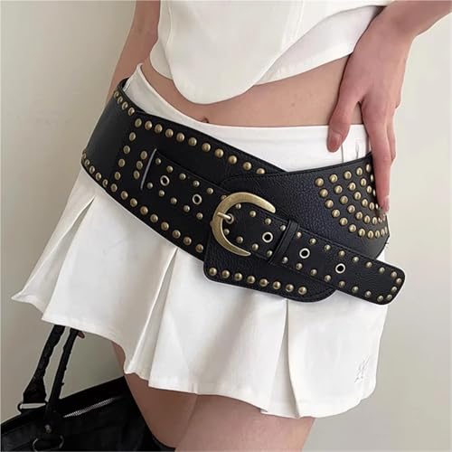 Ring Belt Vintage Punk Style Crop Belts Women Hollow Out Decorative Concave-shaped for Jeans Dresses4