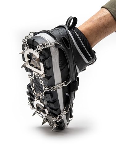 Image of Bacca Bucci SNOWLEX Ice Grippers - Stainless Steel Traction Cleats (ONLY Cleats) (Black, UK 6 to UK 9)