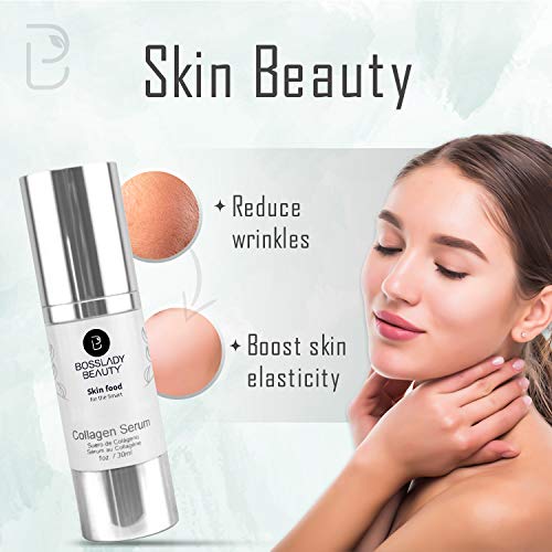Boss Lady Beauty Collagen Facial Serum Enhanced With Shea Butter And Coconut Oil, Boost Skin Elasticity & Reduce Wrinkles. Long-Lasting, Lightweight & Smooth, 1 Oz #TOP3
