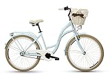 Goetze Style Vintage Retro Citybike Damenfahrrad Hollandrad, 26 Zoll Alu Räder, 3 Gang Shimano Nexus, Tiefeinsteiger, Rücktrittbremse, Korb mit Polsterung Gratis!