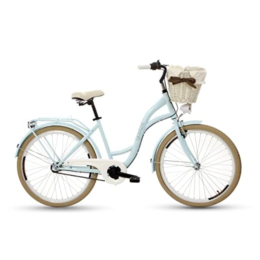 Goetze Style Vintage retro stadscykel damcykel Hollandcykel, 26 tums aluminiumhjul, 3 växlar Shimano Nexus, djupklättrare, bakbroms , korg med vaddering gratis!