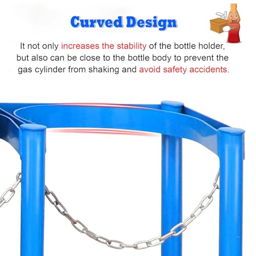 Genérico Soporte para bombonas de Gas/Tanque de oxígeno. Soporte para bombonas de Gas con Cadena Protectora y Tornillos de fijación. Soporte Duradero para bombonas de Gas de Montaje en Suelo para Uso