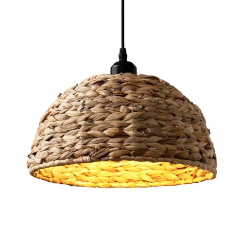 JXYDJH Agriturismo Cucina Isola Lampada A Sospensione Paralume A Sospensione A Vite di metà Secolo Illuminazione A Soffitto A Cesto Intrecciato Vintage Lampada in Stile Giapponese Moderno per Tavolo