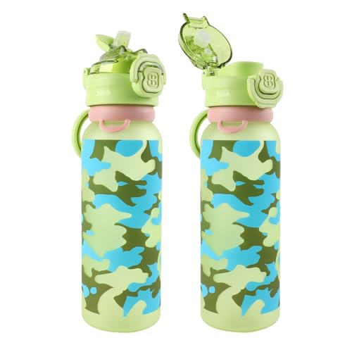 MHwan Trinkflasche Auslaufsicher Kinder, 900 ml Fassungsvermögen für den ganzen Tag, BPA-Frei, One-Touch-Öffnung, Leicht zu Reinigen, Wasserflasche Geeignet für Schule und Outdoor Sport