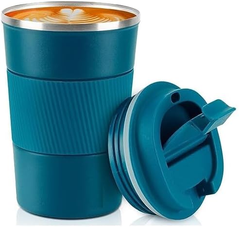 Travel Coffee Mug 12oz (380ml) - Spill Proof with Leakproof Lid Vacuum Stainless Steel Thermos Coffee Tumblers to GO, Reusable Coffee Cup for Men and Women for Hot & Cold Drink (Blue)