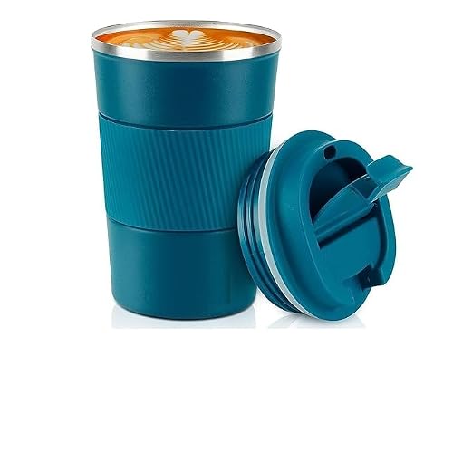 YAVRIXZ Travel Coffee Mug 12oz (380ml) - Spill Proof with Leakproof Lid Vacuum Stainless Steel Thermos Coffee Tumblers to GO, Reusable Coffee Cup for Men and Women for Hot & Cold Drink (Blue)