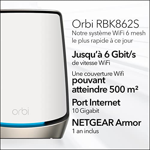 Netgear Orbi WiFi 6 AX6000 Série 860 Routeur + Satellite RBK862S 100EUS - vue 4