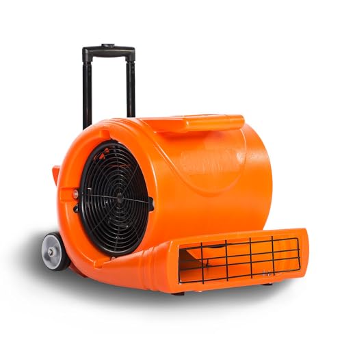 RT900A 3-Speed Air Mover 1.3HP 5000 CFM Powerful Floor Blower Carpet Dryers Janitoral Floor Dryer with Telescopic Handle, Wheels