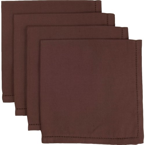 Now Designs Set of 4 Linen Blend Napkins, Chocolate