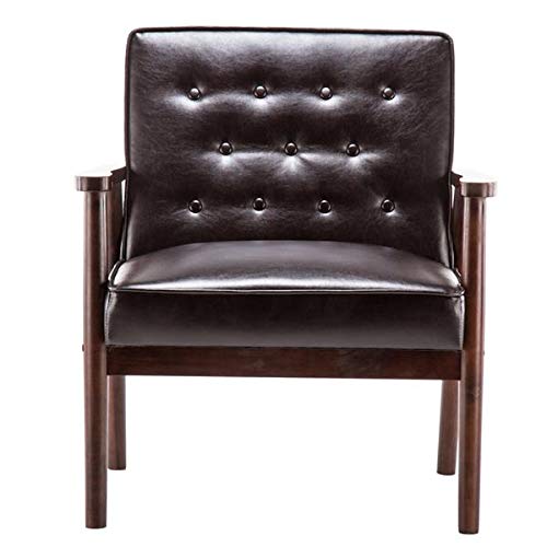 Great Value Boss Chair Accent Chair - Mid-Century Modern Upholstered Wooden Lounge Arm Chair Fabric Single Sofa Perfect for Living Room, Balcony, Company Lobby, Club Chair