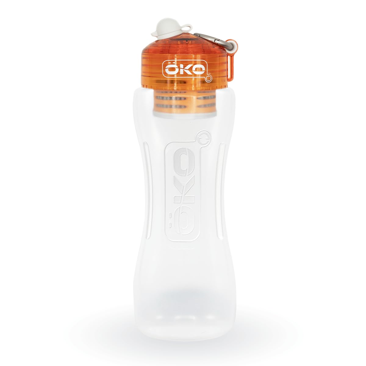 ÖKO Gourde filtrante orange 1 litre pour rendre saine l'eau non potable et ôter virus, pesticides, bactéries, protozoaires, chlore, herbicides, PFAS, plomb, fluor, micro plastiques…