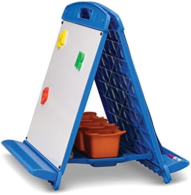 Copernicus Tabletop Kids Easel, Portable Art Easel Includes 2 Magnetic Dry Erase Boards, Pocket Chart, 3 Removable Storage Bins for Children's Art Supplies, Handle and Collapsible for Kids Easy Carry