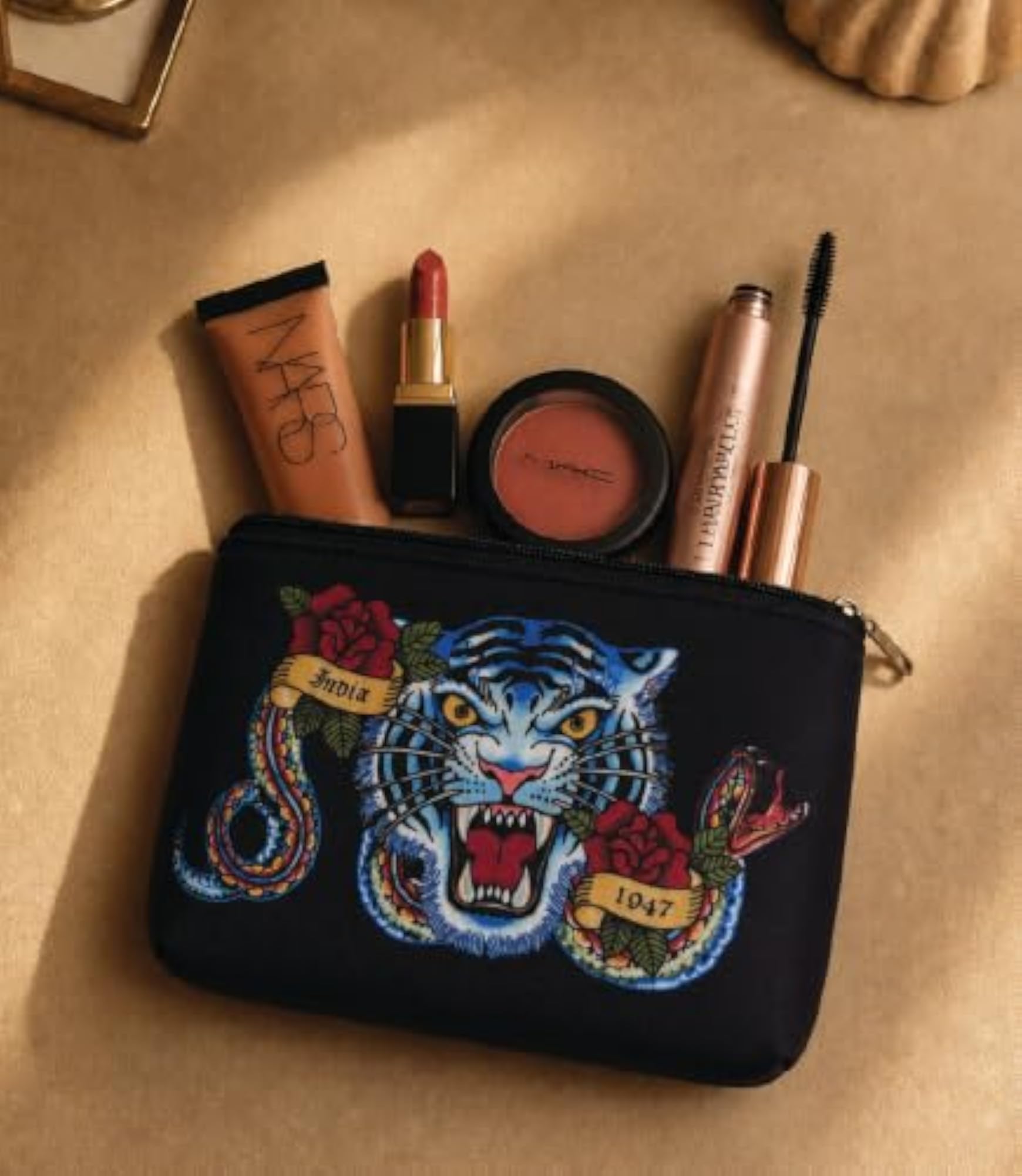 Blue Tiger Neoprene Utility Pouch, Medium Rectangular Organizer