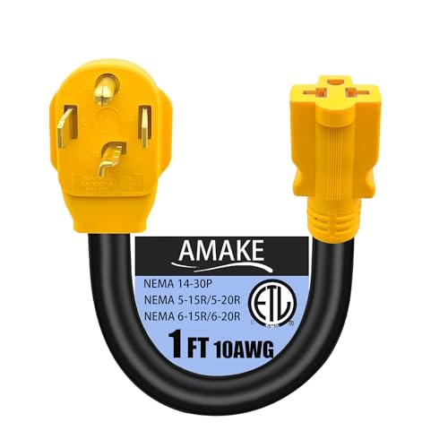 AMAKE 14-30P to 6-20/15R RV EV Adapter Wire