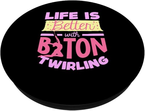 Miniatura 2 de La vida es mejor con Baton Twirling Majorette Baton Twirler PopSockets intercambiables PopGrip
