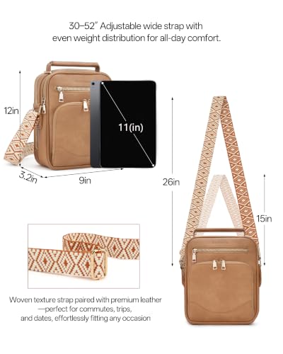 Image of Large Womens Crossbody Purse, Built-in Wallet Shoulder Bag | Vegan Leather crossbody bags for women,Multi-Pocket RFID Handbag for Travel,commuting,daily