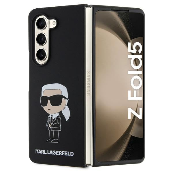 KARL LAGERFELD KLHCZFD5SNIKBCK Coque Samsung pour Z Fold 5 hardcase Noir Silicone Ikonik