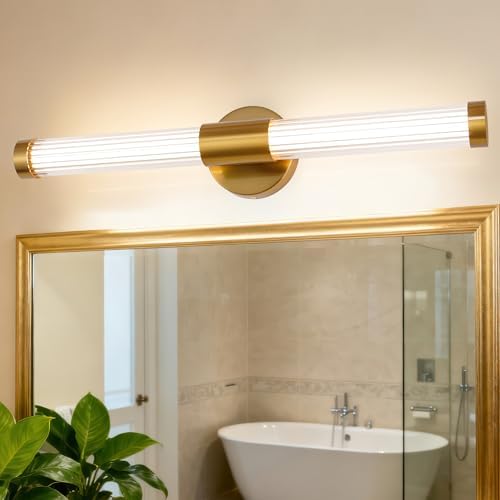 MantoLite Barra de luz de banheiro, arandela de parede de LED Brss moderna ...