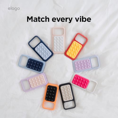 Image of elago Magnetic Suction Cup Phone Mount for iPhone, Compatible with MagSafe | Removable, Silicone, Holder, Hands-Free Selfies, Video for TikTok, Instagram Influencer, Creator, Strong Magnetism (Sunshine)