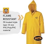 Pioneer FR Veste de pluie imperméable pour hommes - Résistant à la flamme PVC Équipement de pluie jaune pour travailler