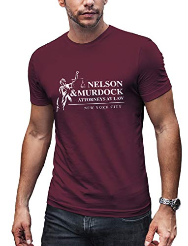 LeRage Shirts Nelson y Murdock Abogados de la ley para hombre - Rojo - Medium
