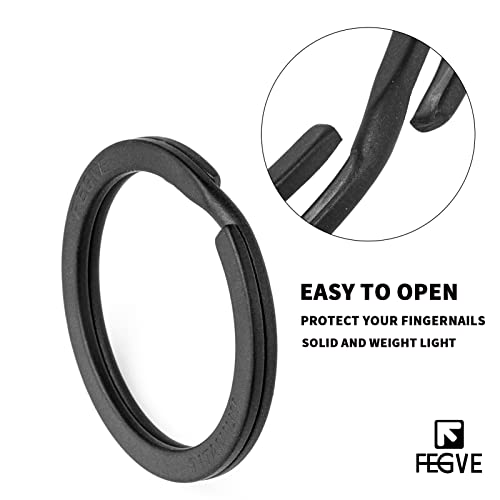 Image of FEGVE Titanium Key Chain Rings Split Rings 4 Pack - Durable and Rustproof | Ultra Lightweight, Rust & Corrosion Resistant, High Hardness, Deformation Resistant
