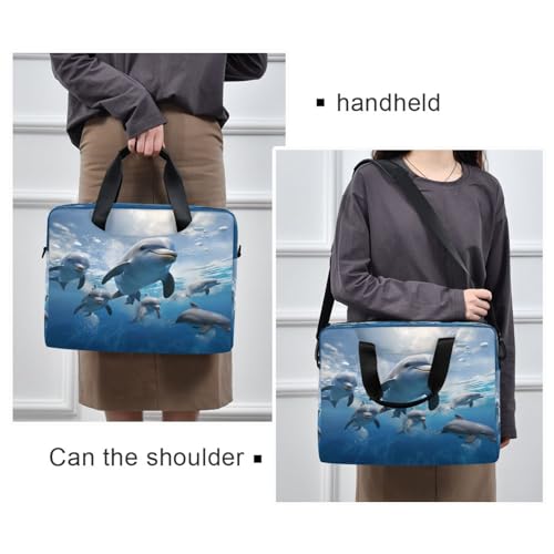 Bolso para laptop ALAZA dolphin ocean 15.7x11.8x3 in miniatura 2