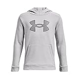 Under Armour Boys ArmourFleece Big Logo Hoodie , (015) Halo Gray / Halo Gray / Black , Youth Large