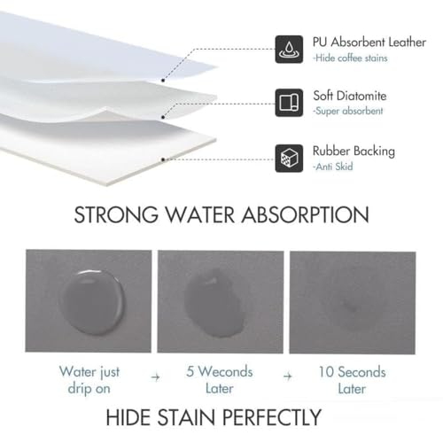 Image of Washing Machine Cover Mat | Super Water Absorbent Dish Drying Mat | Anti-Slip Washer & Drying Mat for Washing Machines | Dustproof Mat Cover for Laundry Room & Kitchen (60 x 60cm)
