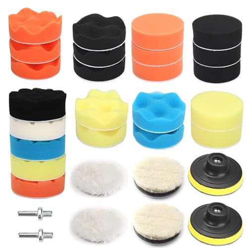 NuoDunco kit polissage 31 pièces, disques éponge 75mm pour auto et moto