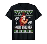 Chandail Laid de noël Fitness Ho Ho Hold The rep noël T-Shirt
