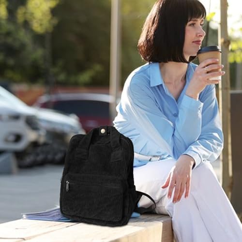 Zaino per computer portatile in velluto a coste, con manico in velluto a coste, borsa per laptop per ragazze, borsa per laptop con materiali eccellenti, piccolo zaino per laptop, borsa casual per