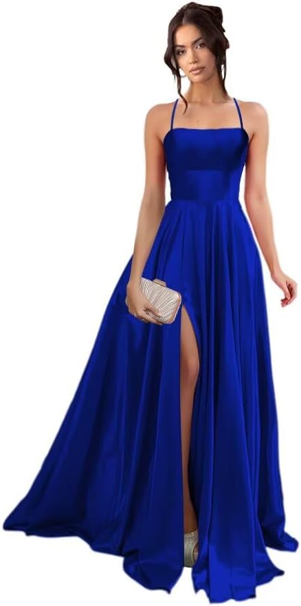 RSOETOO Women’s Long Prom Dresses for Teens with Pockets Spaghetti Straps Formal Party Evening Gowns 2026 Prom Dress RON025