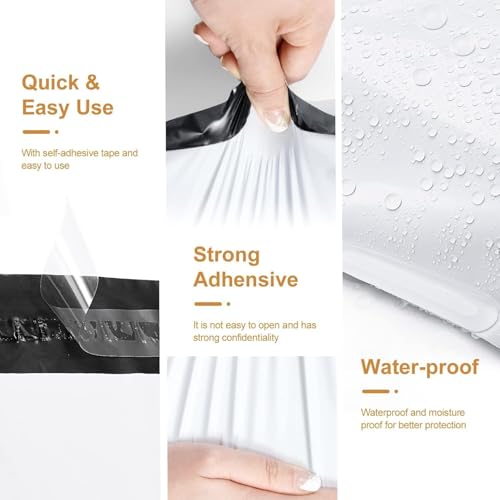 Image of METRONIC Large Poly Mailers 24x24 inch 600PC White, Strong Adhensive Shipping Bags for Clothing, Waterproof Packaging Bags, Bulk Shipping Envelopes for Small Business, Mailers Poly Bags Mailing Envelope